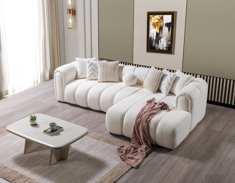 Lis Ivory Boucle RAF Sectional [ETA: 4/20] - Gate FurnitureSectional
