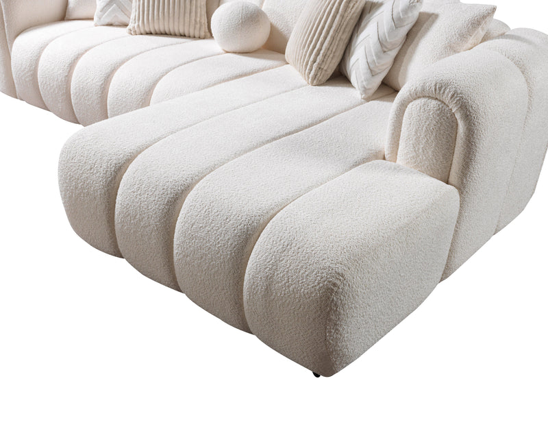 Lis Ivory Boucle RAF Sectional [ETA: 4/20] - Gate FurnitureSectional