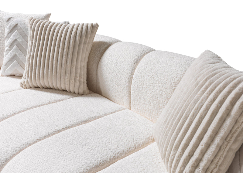 Lis Ivory Boucle RAF Sectional [ETA: 4/20] - Gate FurnitureSectional