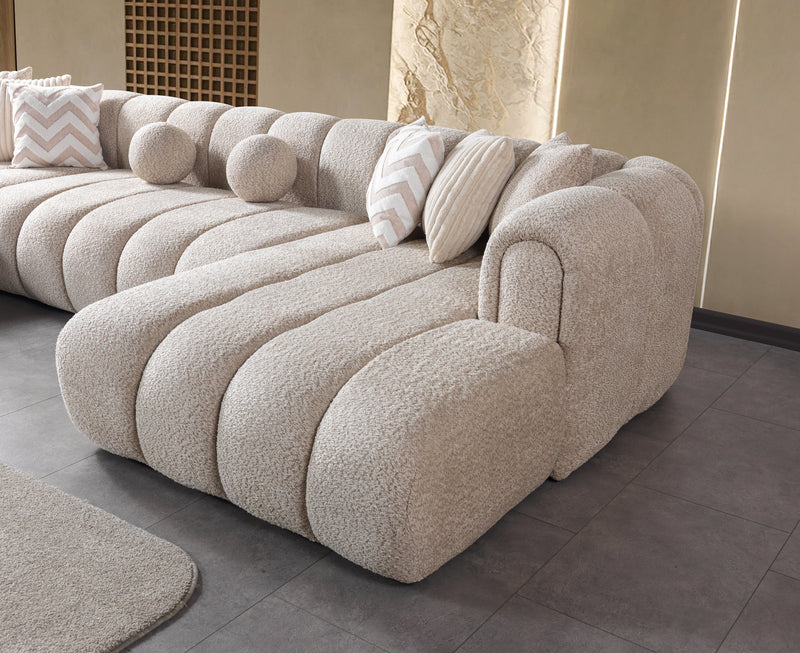 Lis Sand Boucle Double Chaise 147" Sectional - LISSAND-USEC