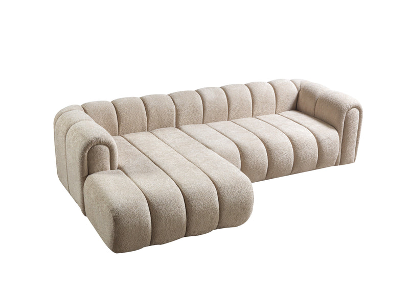 Lis Sand Boucle LAF 115" Sectional [ETA: 3/15] - Gate FurnitureSectional