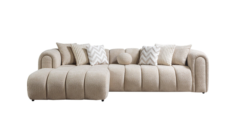 Lis Sand Boucle LAF 115" Sectional [ETA: 3/15] - Gate FurnitureSectional