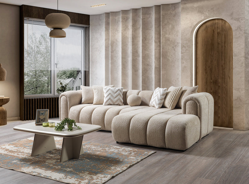 Lis Sand Boucle RAF Sectional [ETA: 4/20] - Gate FurnitureSectional