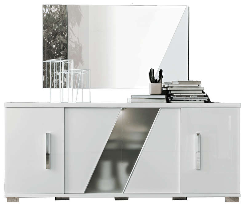 Lisa 4 Door Buffet W/Mirror Copy Set - p14241