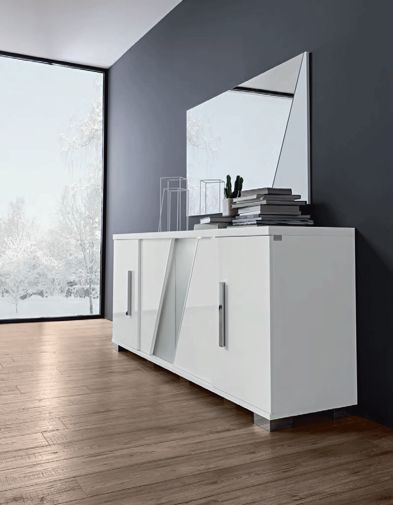 Lisa 4 Door Buffet W/Mirror Copy Set - p14241