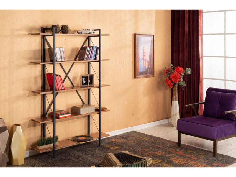 Lisandra Bookcase - 711-LIS-BC-WALNUT