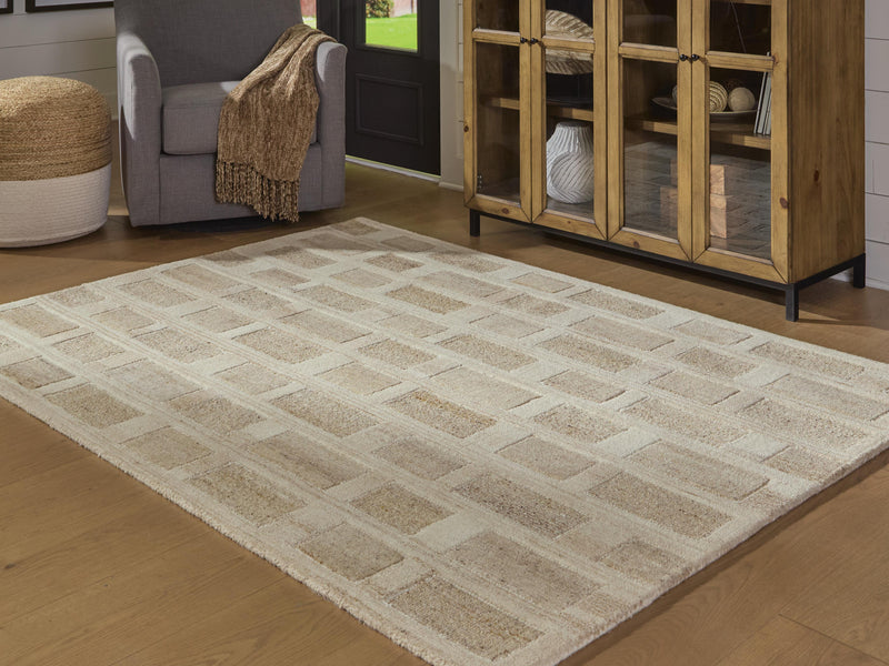 Lisgrove Tan/Brown/White 5' x 7' Area Rug - R407712
