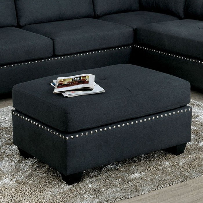 Lita Dark Gray Ottoman - CM6966-OT