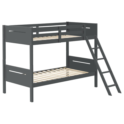 Littleton Wood Twin Over Twin Bunk Bed Grey - 405051GRY