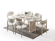 Liva Diningroom (Consol With Mirror & Dining Table & 6 Dining Chair) - 200-ALT-LIV-DT-6-SET