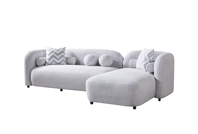 Liva Gray Boucle RAF 110" Sectional [ETA: 3/15] - Gate FurnitureSectional