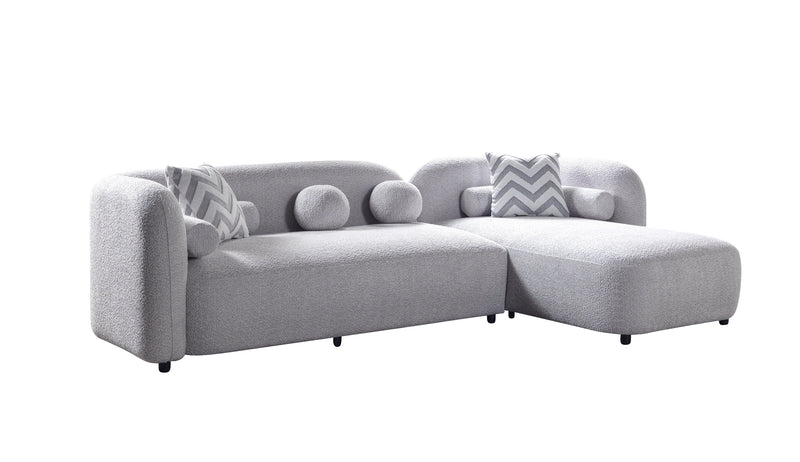 Liva Gray Boucle RAF 110" Sectional [ETA: 3/15] - Gate FurnitureSectional