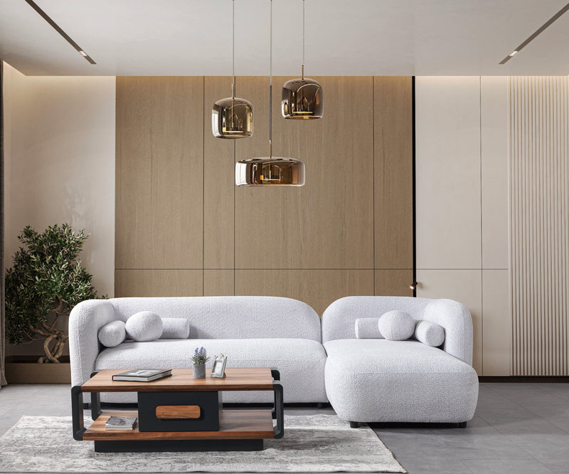 Liva Gray Boucle RAF 110" Sectional [ETA: 3/15] - Gate FurnitureSectional