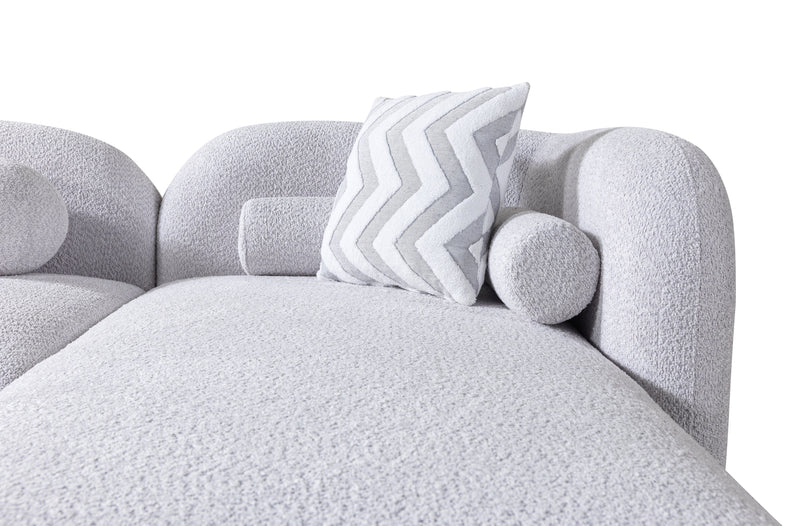 Liva Gray Boucle RAF 110" Sectional [ETA: 3/15] - Gate FurnitureSectional