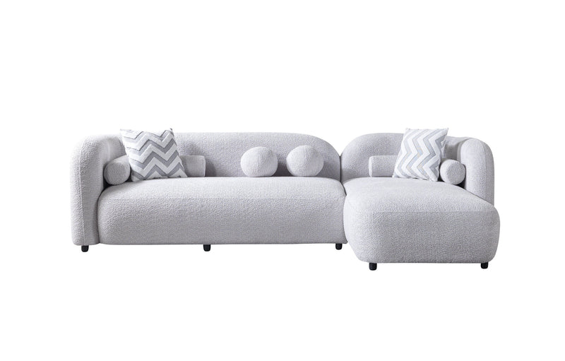 Liva Gray Boucle RAF 110" Sectional [ETA: 3/15] - Gate FurnitureSectional