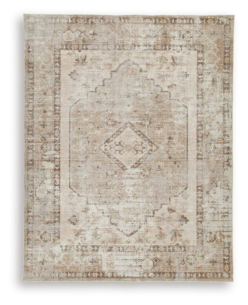 Livdon Brown/Beige/Gray Washable Large Rug - R407911