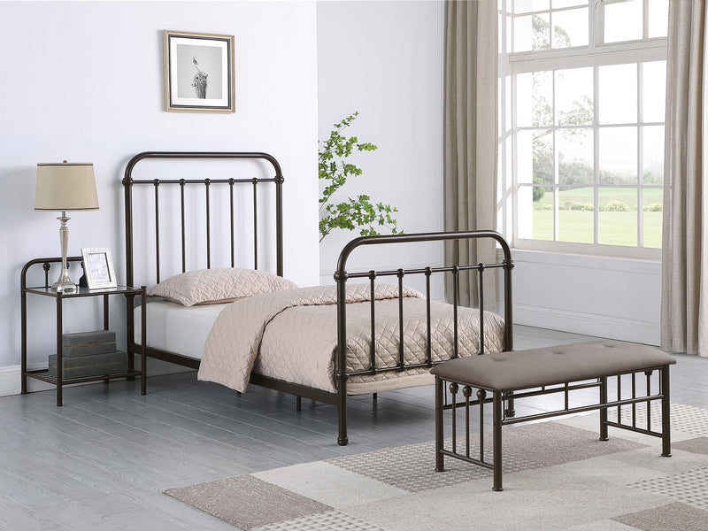 Livingston Metal Full Open Frame Bed Dark Bronze - 300399F