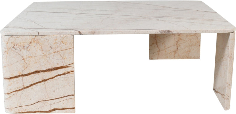 Livorno Marble Coffee Table in Beige - 99007Beige-CT