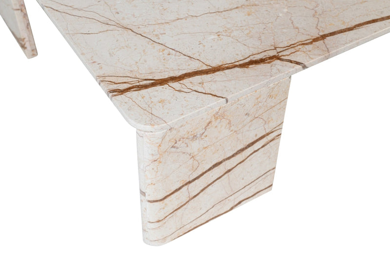 Livorno Marble Coffee Table in Beige - 99007Beige-CT