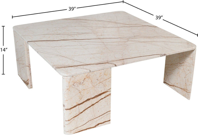Livorno Marble Coffee Table in Beige - 99007Beige-CT