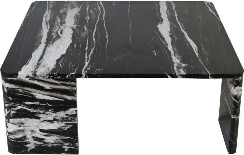 Livorno Marble Coffee Table in Black - 99007Black-CT