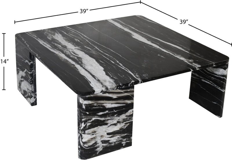 Livorno Marble Coffee Table in Black - 99007Black-CT