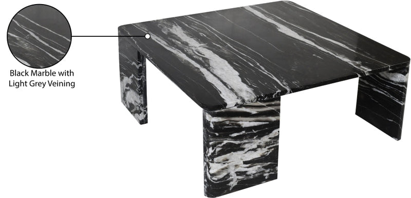 Livorno Marble Coffee Table in Black - 99007Black-CT