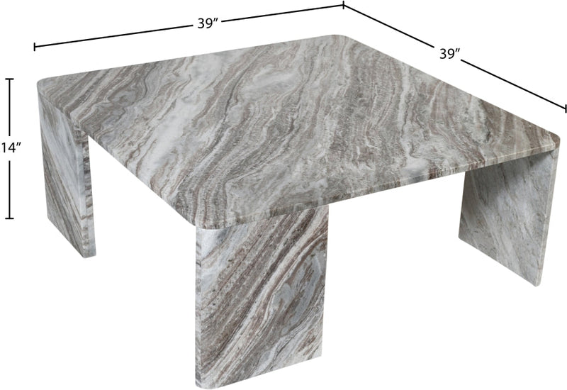 Livorno Marble Coffee Table in Brown - 99007Brown-CT