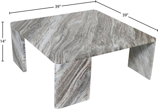 Livorno Marble Coffee Table in Brown - 99007Brown-CT