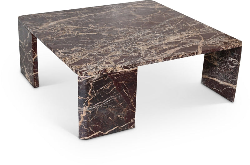 Livorno Marble Coffee Table in Burgundy - 99007Cherry-CT