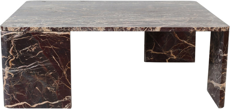 Livorno Marble Coffee Table in Burgundy - 99007Cherry-CT