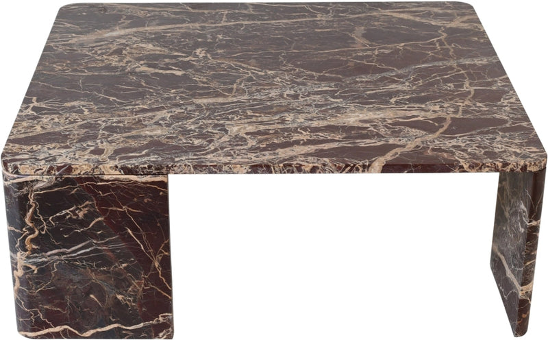 Livorno Marble Coffee Table in Burgundy - 99007Cherry-CT