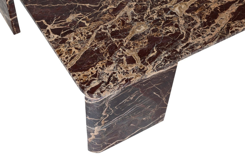 Livorno Marble Coffee Table in Burgundy - 99007Cherry-CT