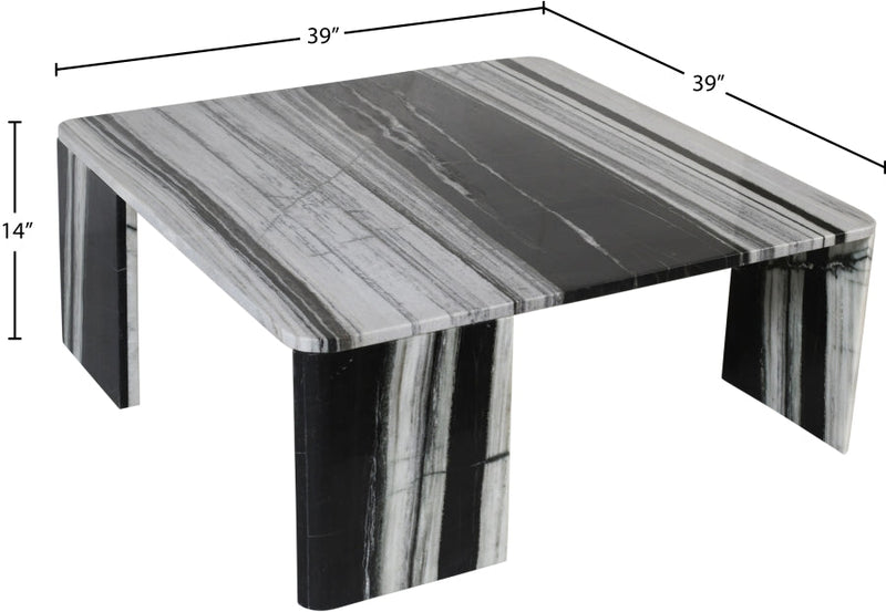 Livorno Marble Coffee Table in Panda - 99007Panda-CT