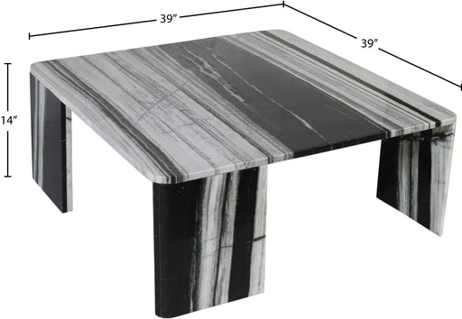 Livorno Marble Coffee Table in Panda - 99007Panda-CT