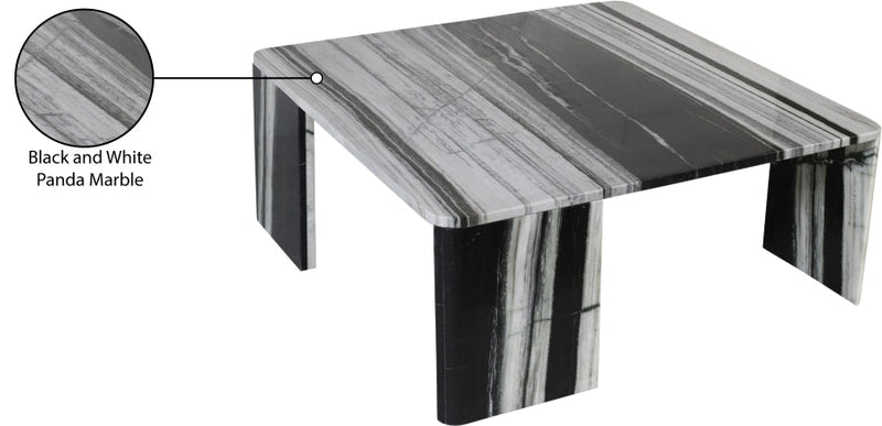 Livorno Marble Coffee Table in Panda - 99007Panda-CT