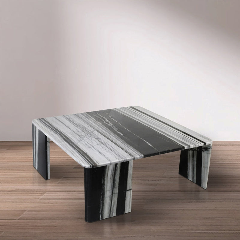 Livorno Marble Coffee Table in Panda - 99007Panda-CT
