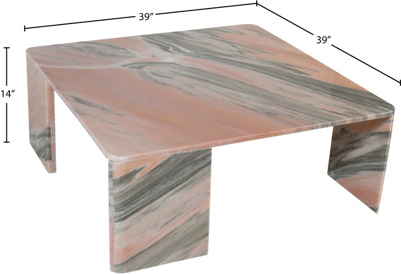 Livorno Marble Coffee Table in Pink - 99007Pink-CT