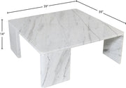 Livorno Marble Coffee Table in White - 99007White-CT