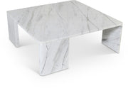 Livorno Marble Coffee Table in White - 99007White-CT