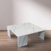 Livorno Marble Coffee Table in White - 99007White-CT
