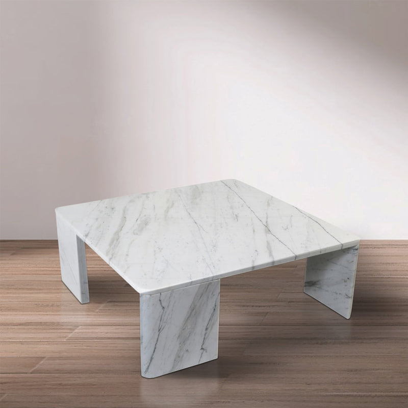 Livorno Marble Coffee Table in White - 99007White-CT