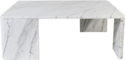 Livorno Marble Coffee Table in White - 99007White-CT
