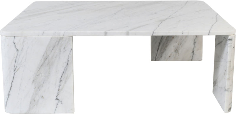 Livorno Marble Coffee Table in White - 99007White-CT