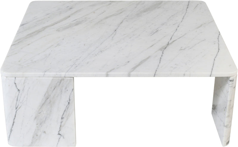 Livorno Marble Coffee Table in White - 99007White-CT