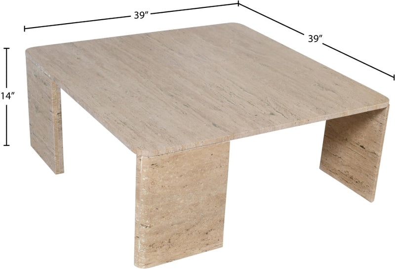 Livorno Travertine Coffee Table in Natural - 99007Travertine-CT