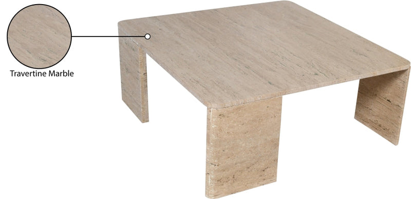 Livorno Travertine Coffee Table in Natural - 99007Travertine-CT