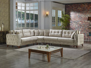 Lizbon 118" Wide Square Arm Convertible Sectional - Gate FurnitureSectional