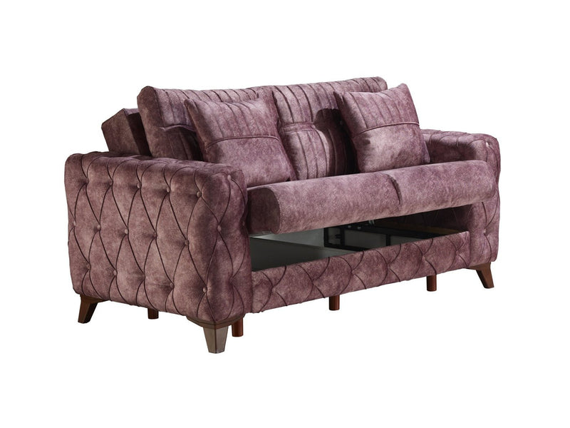 Lizbon 68" Wide Square Arm Convertible Loveseat - Gate FurnitureLoveseat