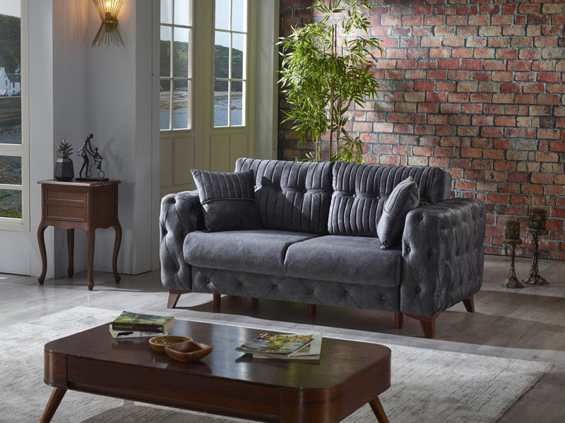 Lizbon 68" Wide Square Arm Convertible Loveseat - Gate FurnitureLoveseat